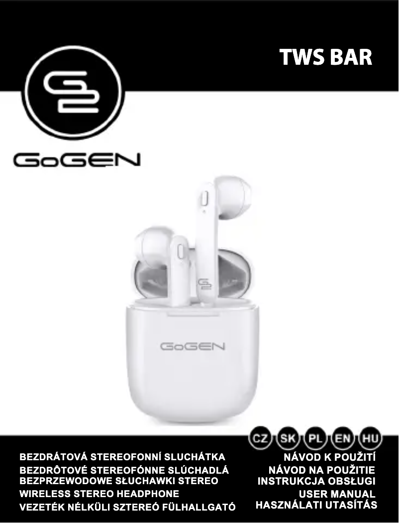 Page n°1 - Manuel utilisateur GoGen TWS  BAR