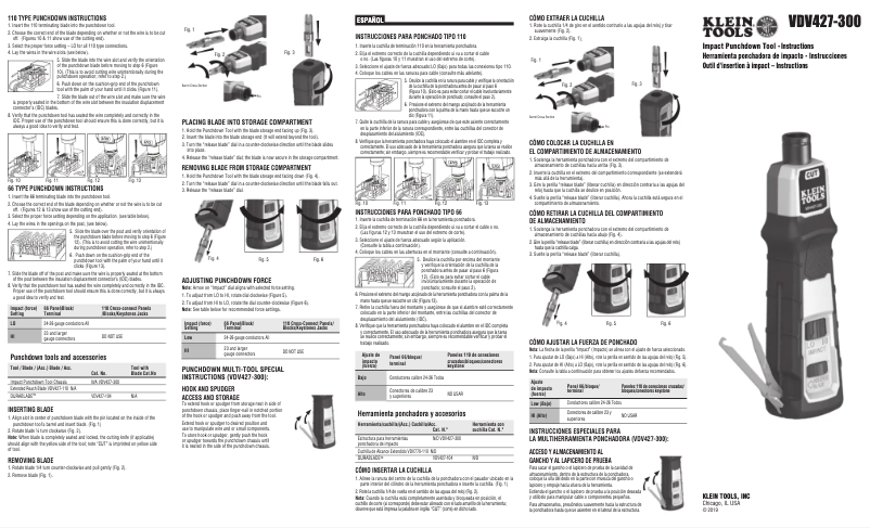 Page 1 de la notice Manuel utilisateur Klein Tools VDV427-110