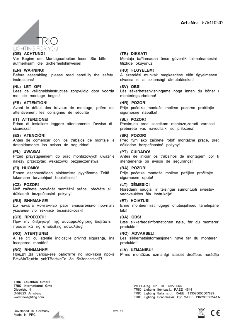 Image de la première page du manuel de l'appareil Tandori 575410207