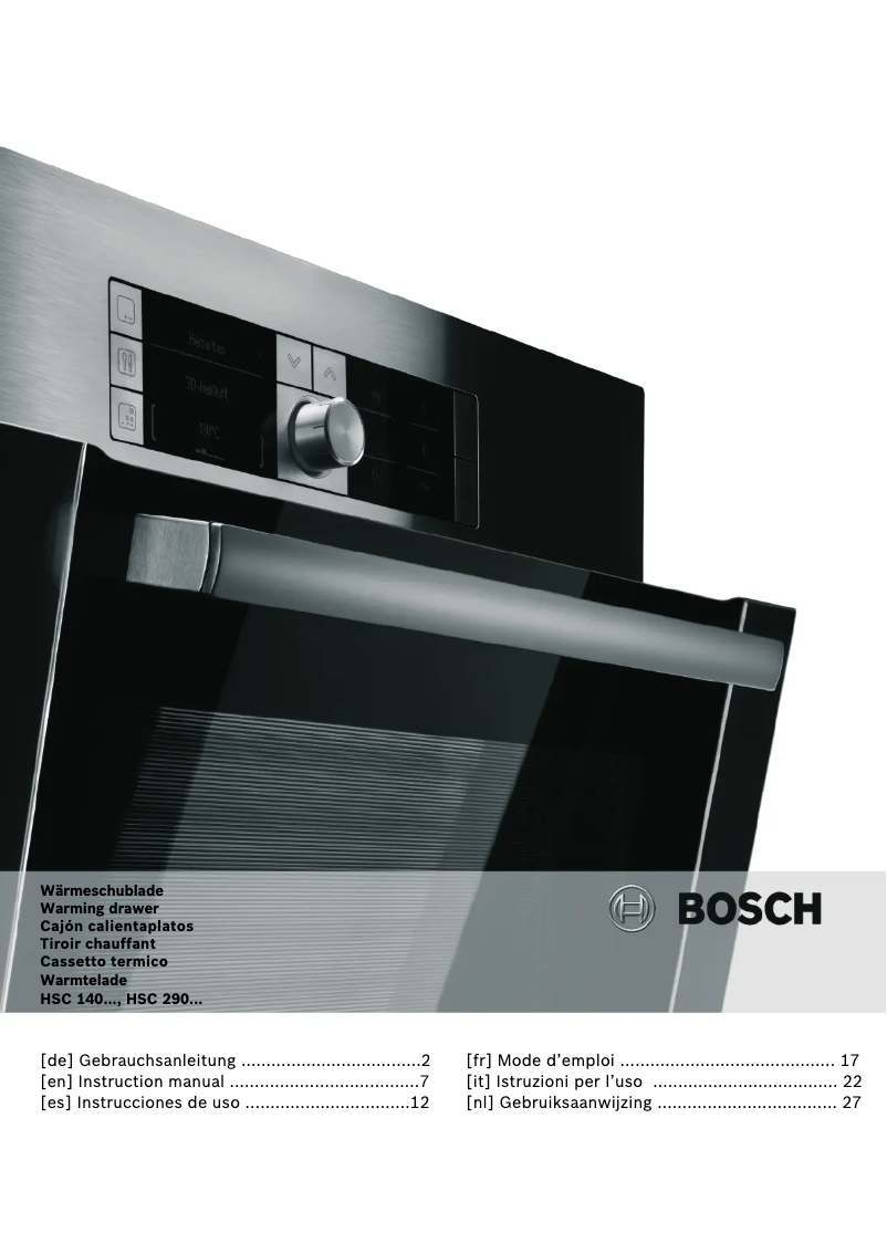 Page n°1 - Manuel utilisateur Bosch HSC290652