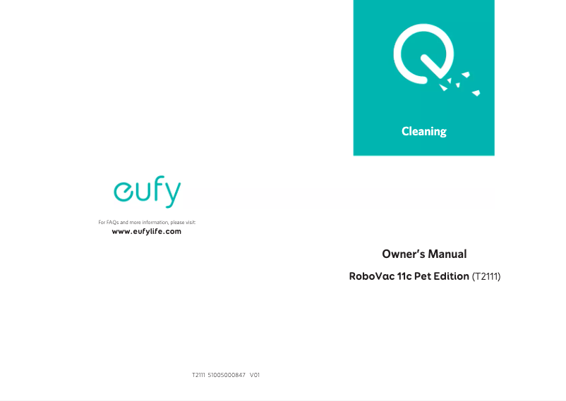 Page n°1 - Manuel utilisateur Eufy RoboVac 11c Pet Edition 