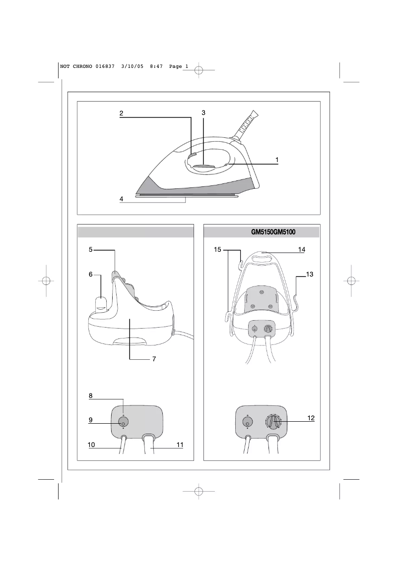 Page 1 de la notice Manuel utilisateur Moulinex Chrono GM5150