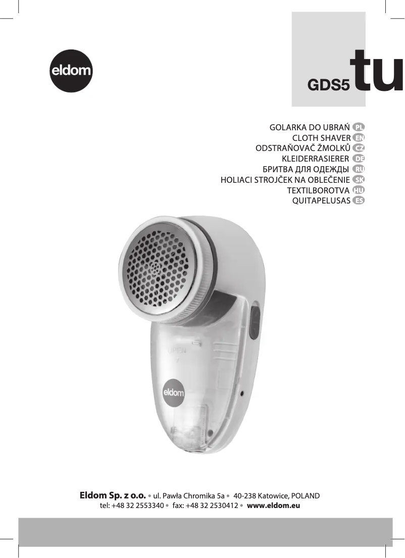 Page n°1 - Manuel utilisateur Eldom TURO GDS5