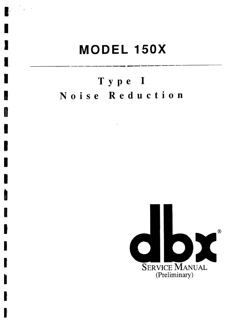 Page n°1 - Manuel utilisateur DBX 150X