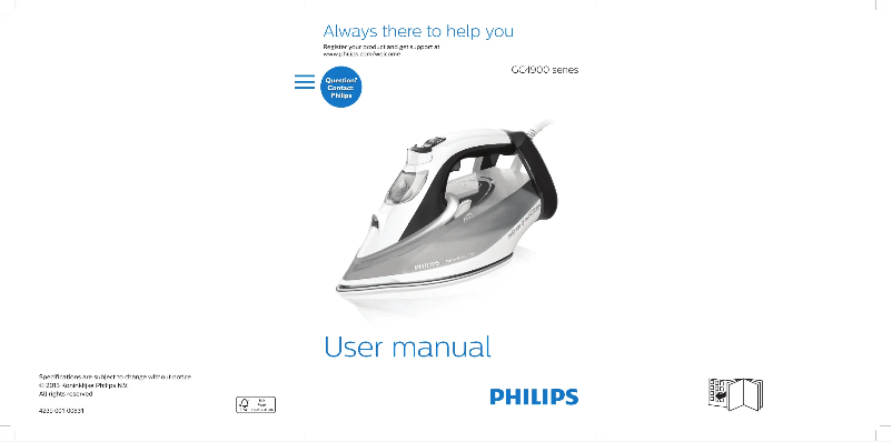 Page 1 de la notice Manuel utilisateur Philips PerfectCare Azur GC4913