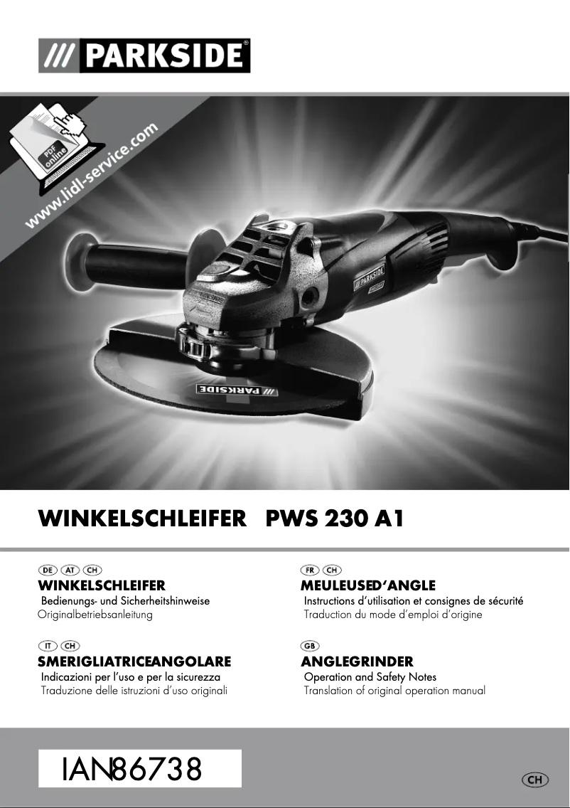 Image de la première page du manuel de l'appareil PWS 230 A1