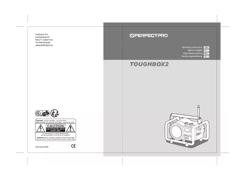 Page 1 de la notice Manuel utilisateur PerfectPro Toughbox 2