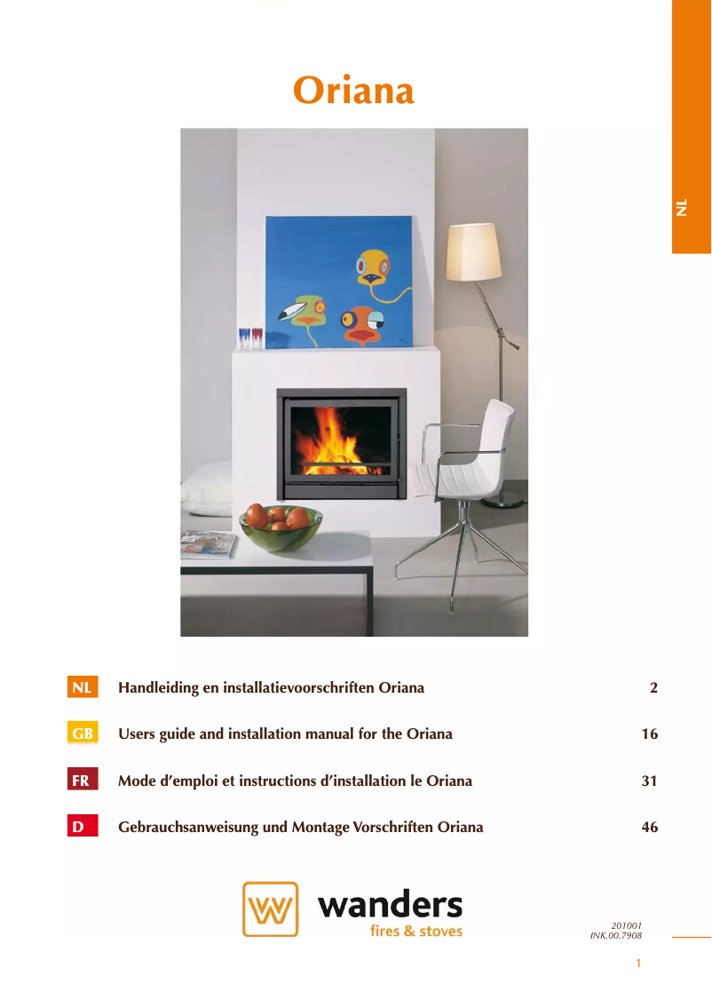 Page 1 de la notice Manuel utilisateur Wanders Oriana