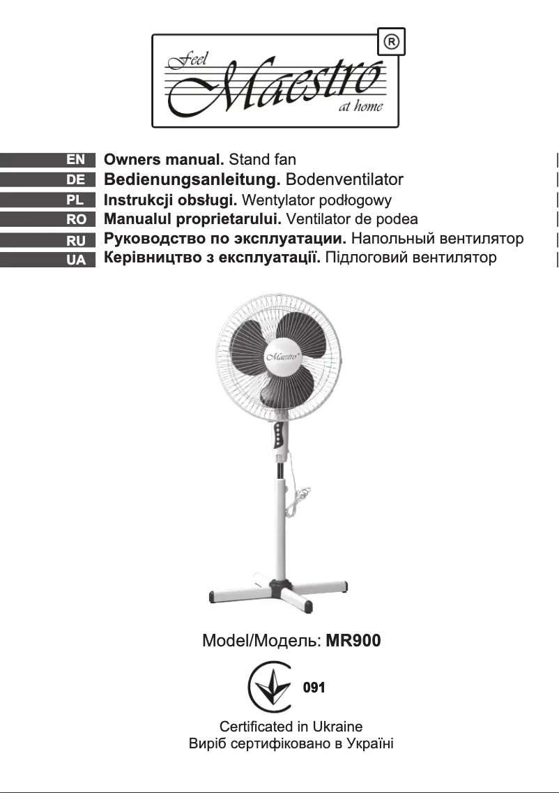 Page 1 of the manual User Manual Maestro MR-900