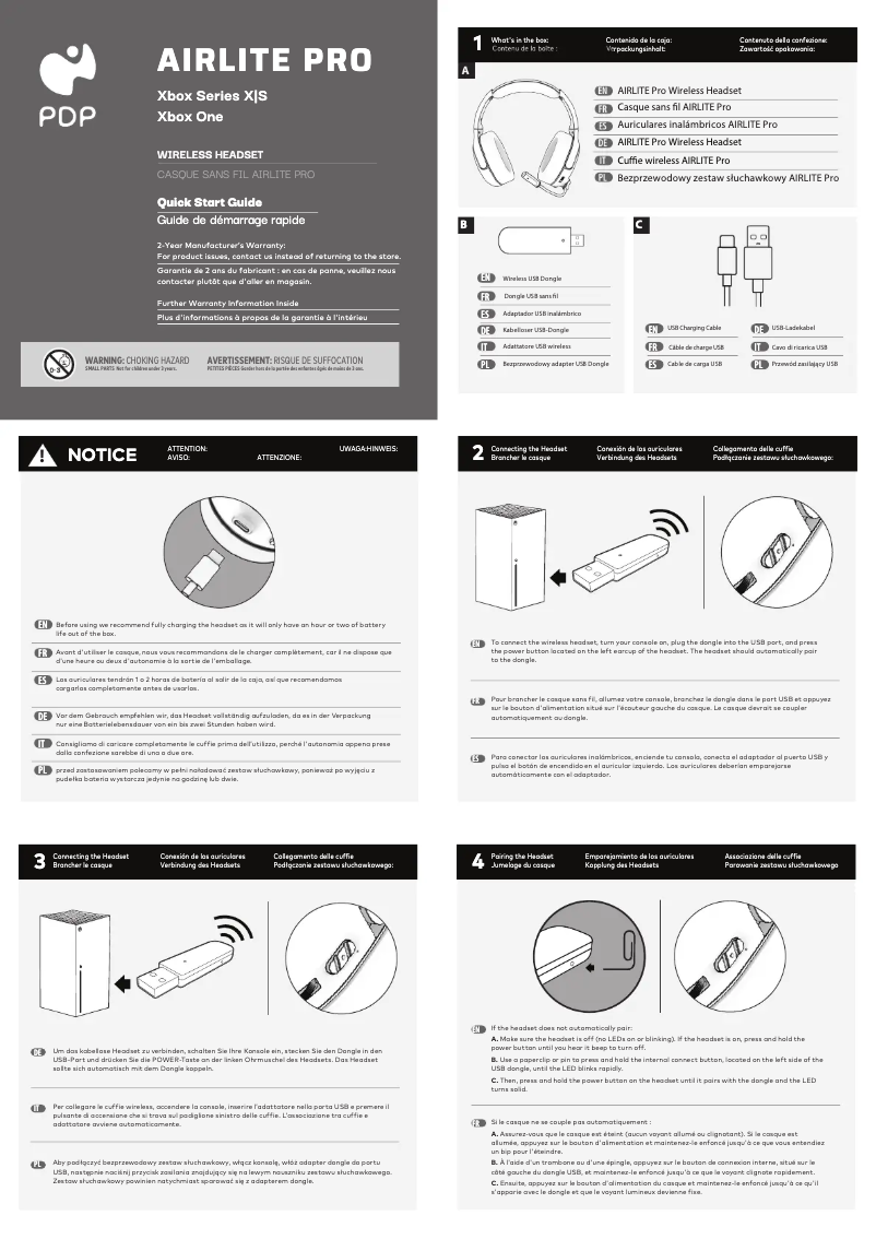 Page 1 de la notice Manuel utilisateur PDP AIRLITE Pro