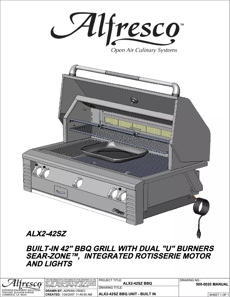 Page n°1 - Manuel utilisateur Alfresco ALX2-42SZC