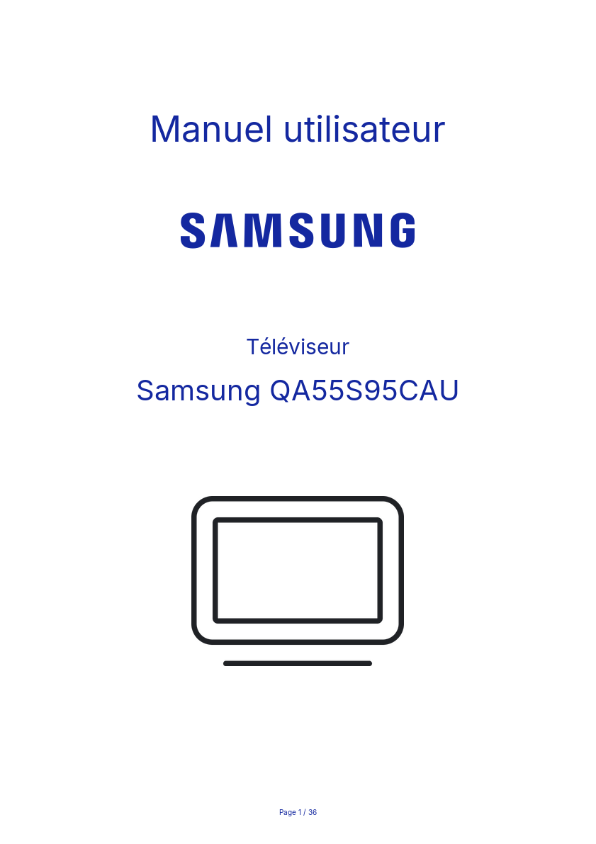 Page n°1 - Manuel utilisateur Samsung QA55S95CAU