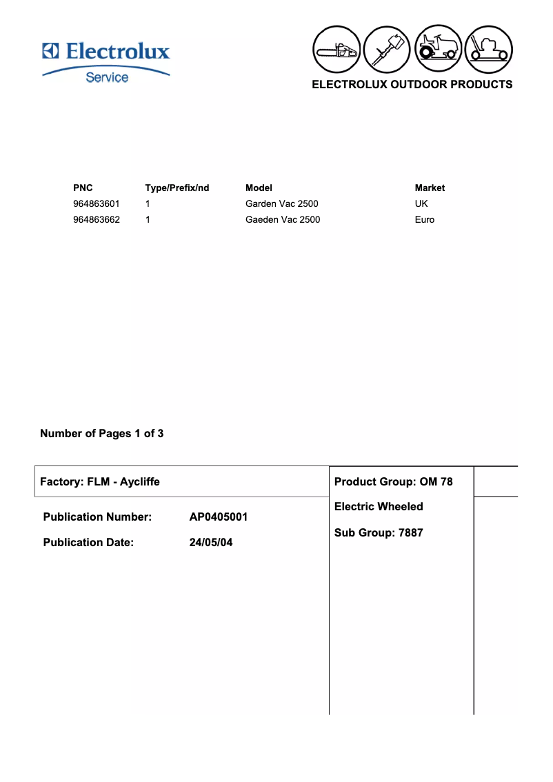 Page 1 de la notice Manuel utilisateur Flymo Garden Vac 2500