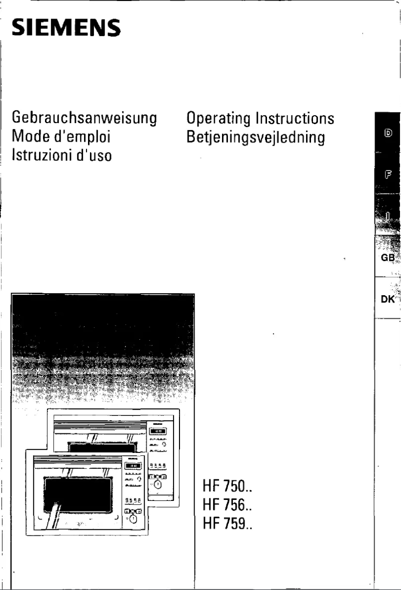 Page n°1 - Manuel utilisateur Siemens HF75955