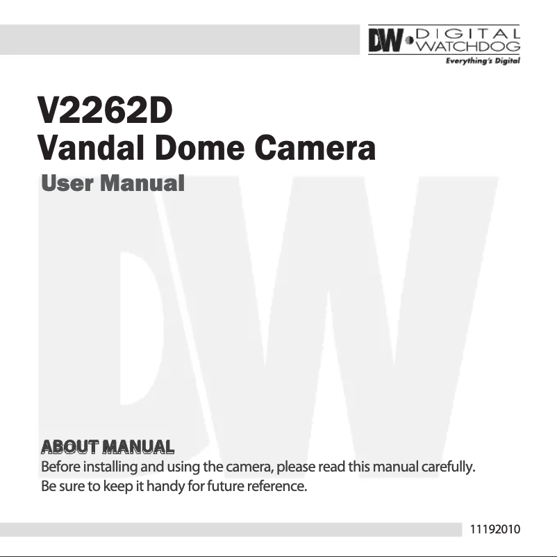 Page 1 de la notice Manuel utilisateur Digital Watchdog DWC-V2262D