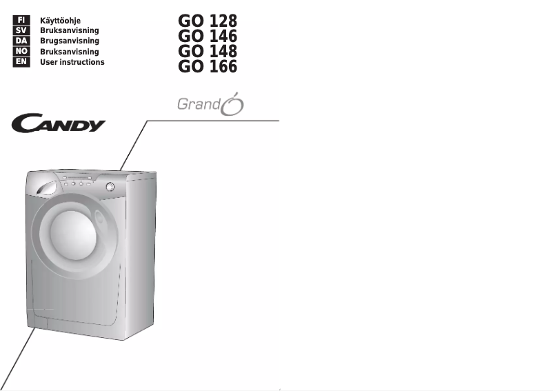 Page 1 de la notice Manuel utilisateur Candy GrandO GO 128