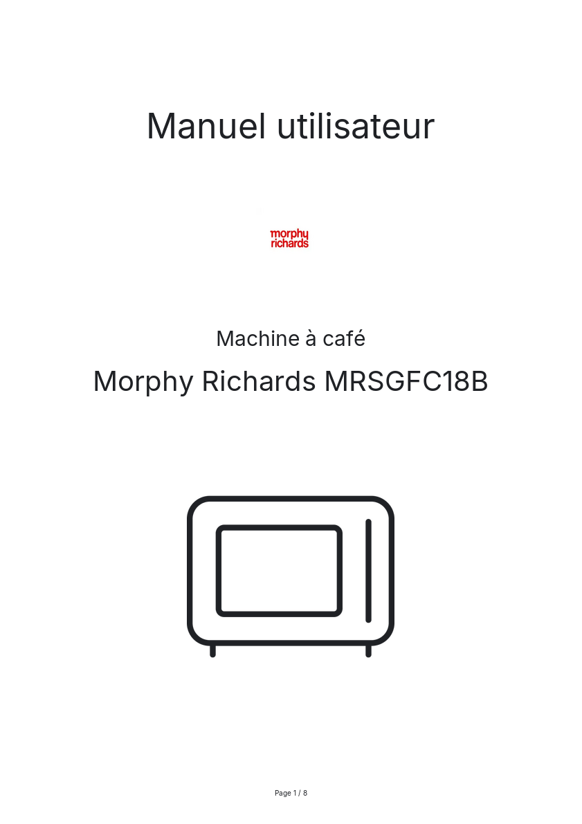 Image de la première page du manuel de l'appareil MRSGFC18B
