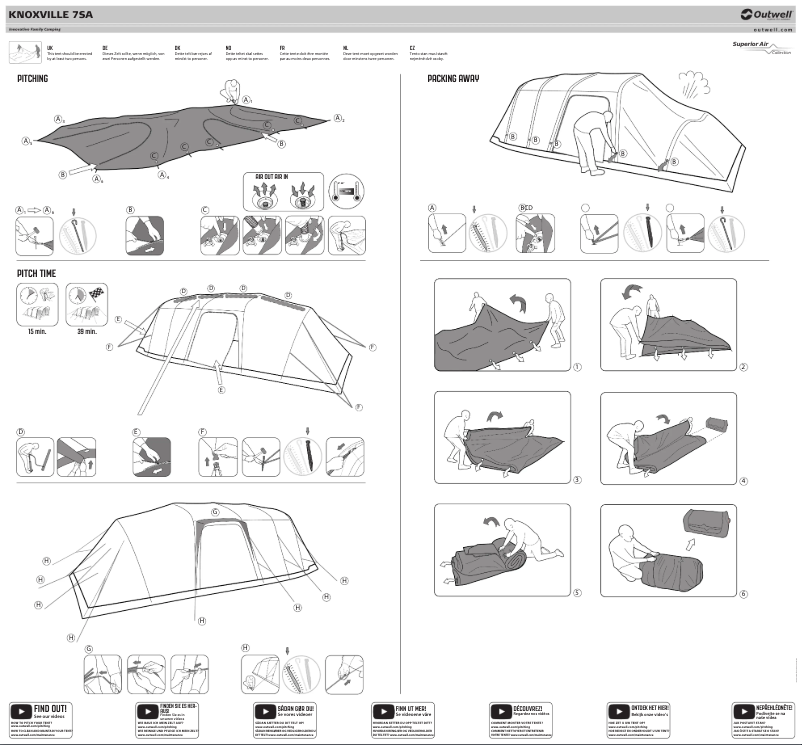 Page 1 de la notice Guide d'installation Outwell Knoxville 7SA