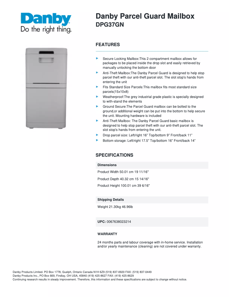 Image de la première page du manuel de l'appareil DPG37GN