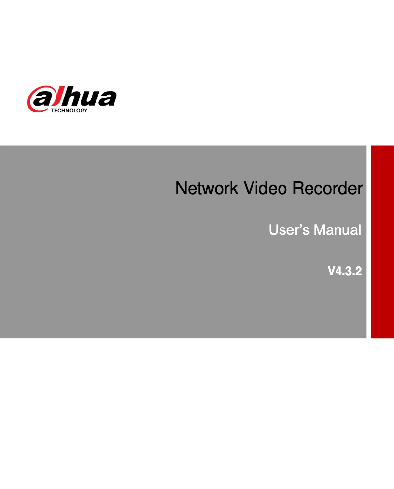 Page 1 de la notice Manuel utilisateur Dahua Technology NVR4416-16P-4KS2