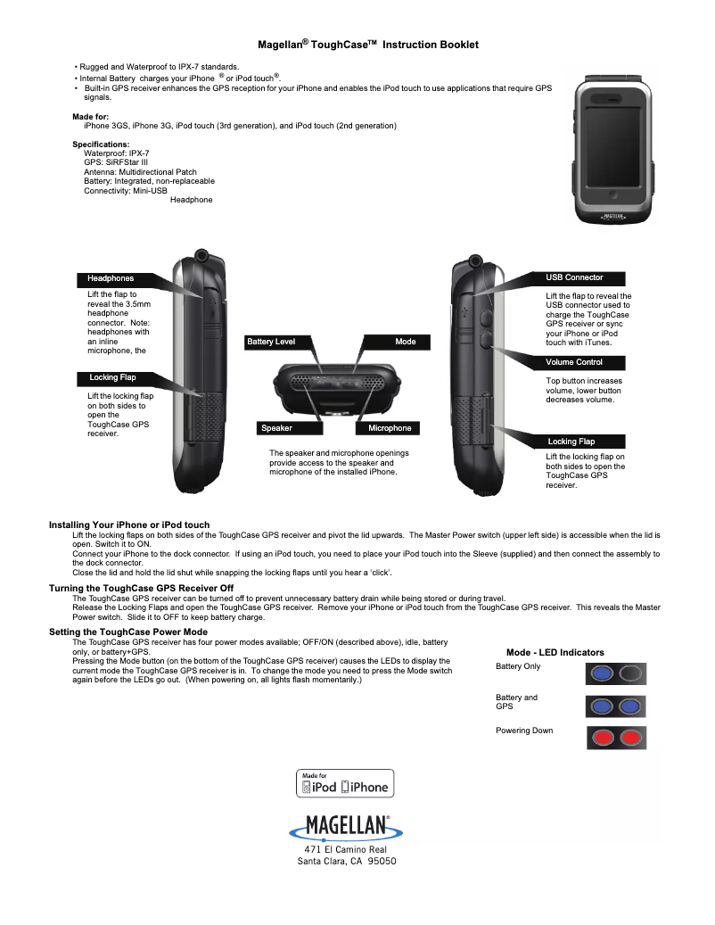 Page 1 of the manual User Manual Magellan ToughCase