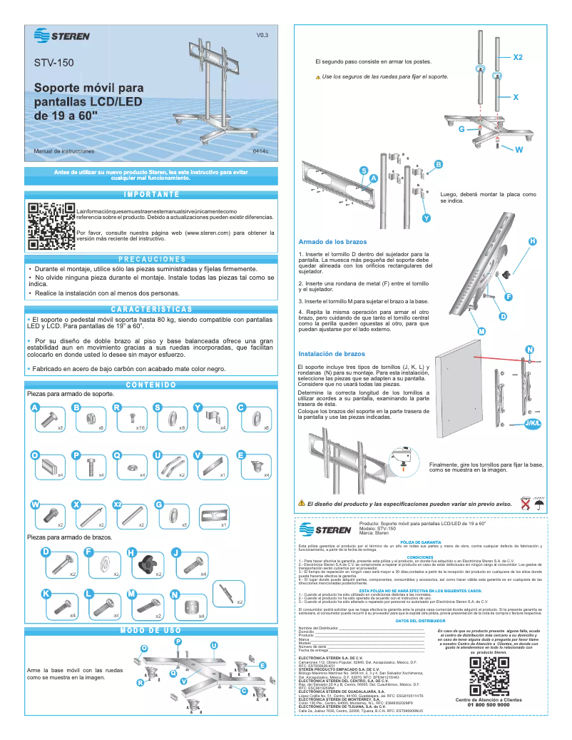 Image de la première page du manuel de l'appareil STV-150