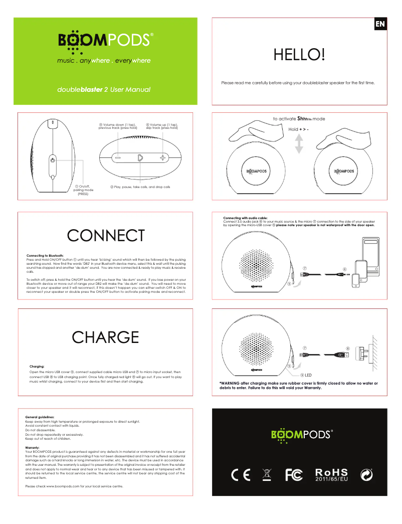 Page n°1 - Manuel utilisateur Boompods Doubleblaster 2