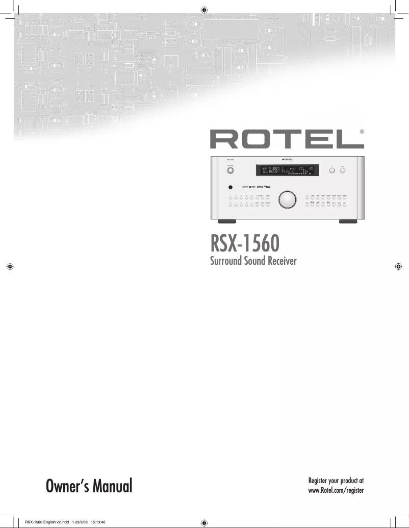 Image de la première page du manuel de l'appareil RSX-1560