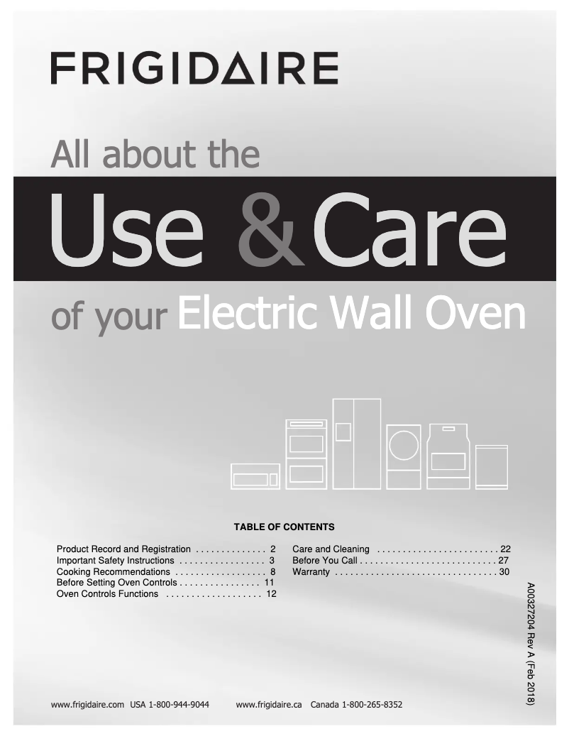 Page n°1 - Manuel d'utilisation et d'entretien Frigidaire FFEW2426UB