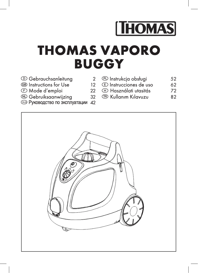 Page 1 de la notice Manuel utilisateur Thomas Vaporo Buggy