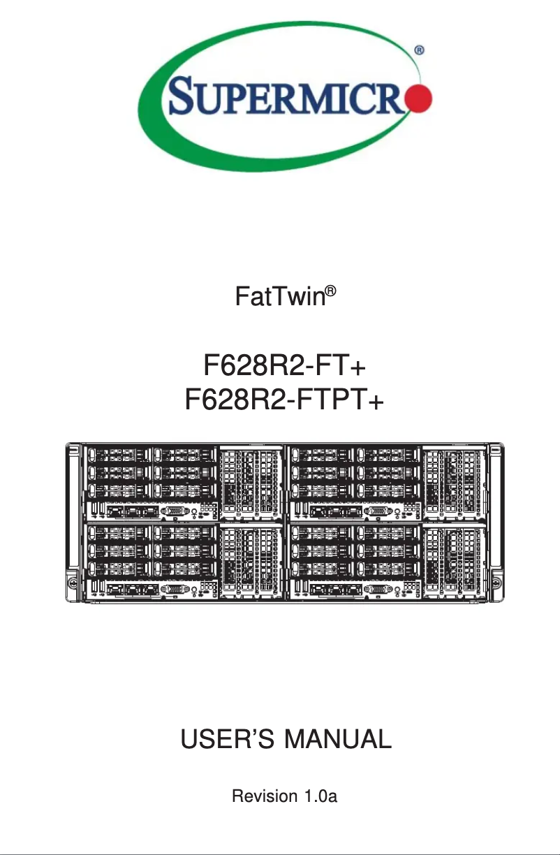 Image de la première page du manuel de l'appareil SuperServer F628R2-FTPT+