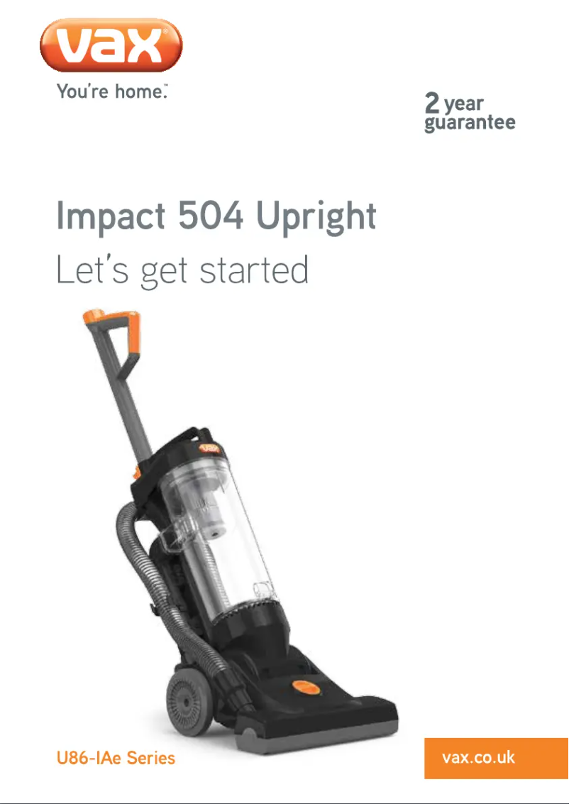 Página 1 del manual Manual de usuario Vax Impact 504 U86-IA-Pe