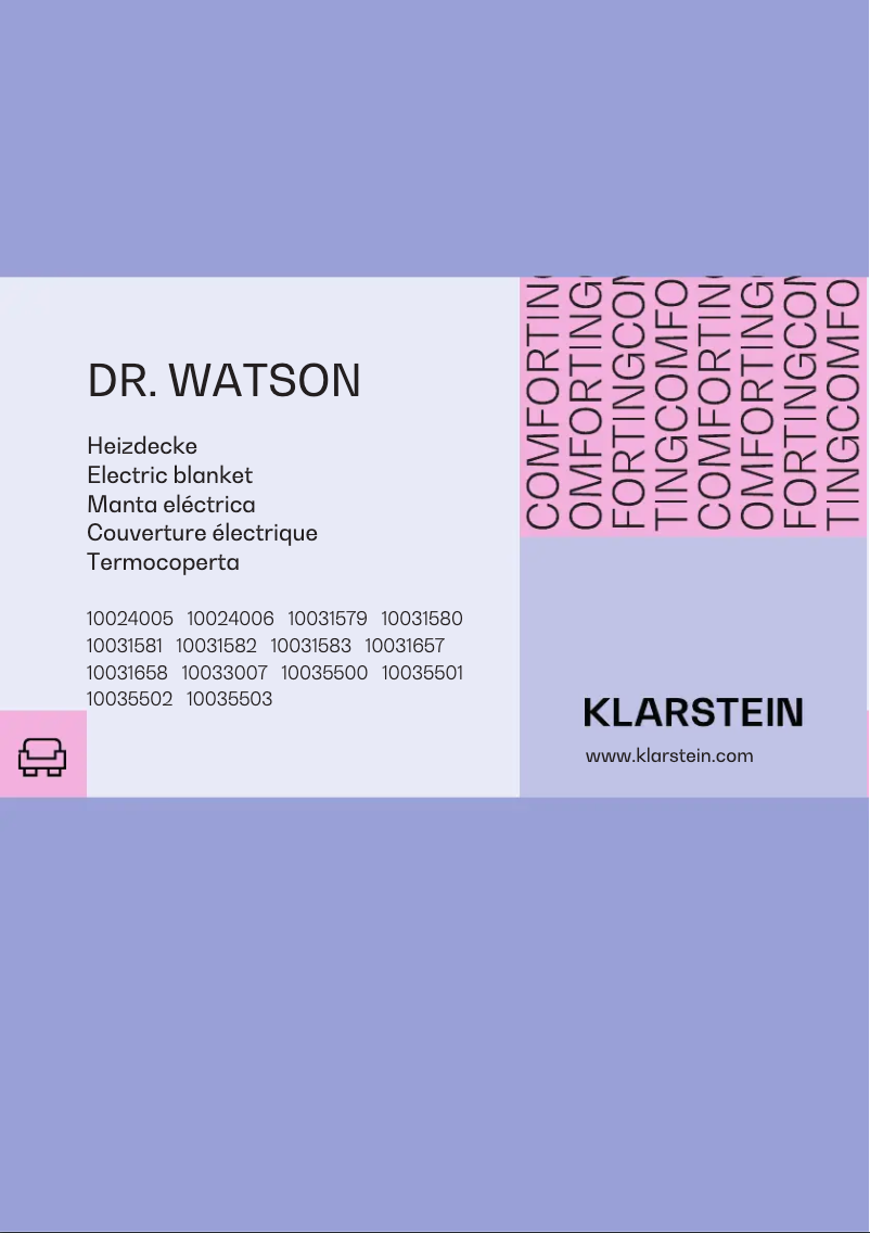 Page n°1 - Manuel utilisateur Klarstein Dr. Watson XL