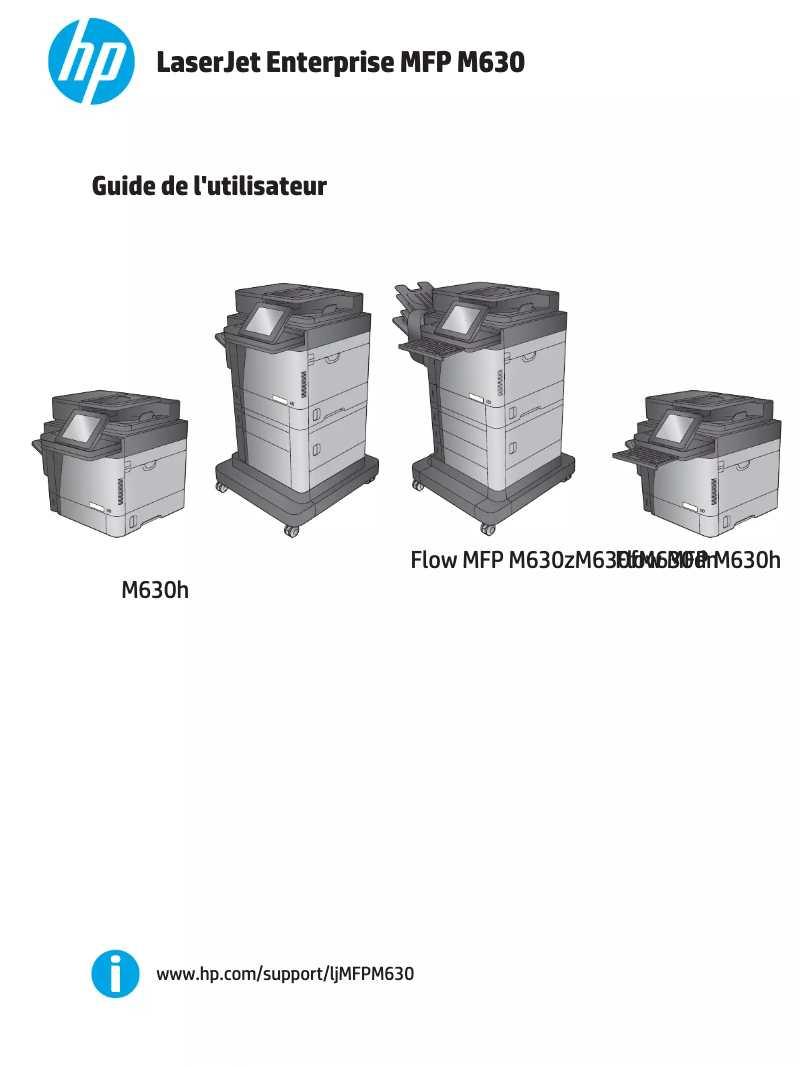 Page 1 de la notice Manuel utilisateur HP LaserJet Enterprise MFP M630