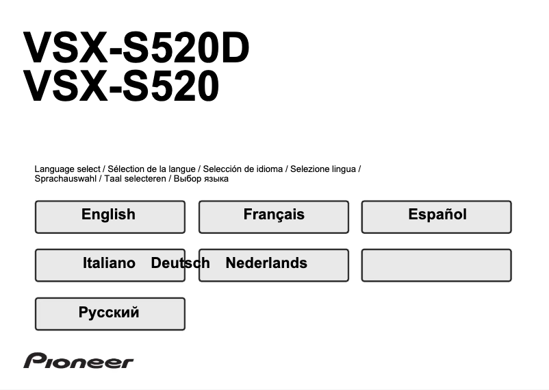 Page n°1 - Manuel utilisateur Pioneer VSX-S520D