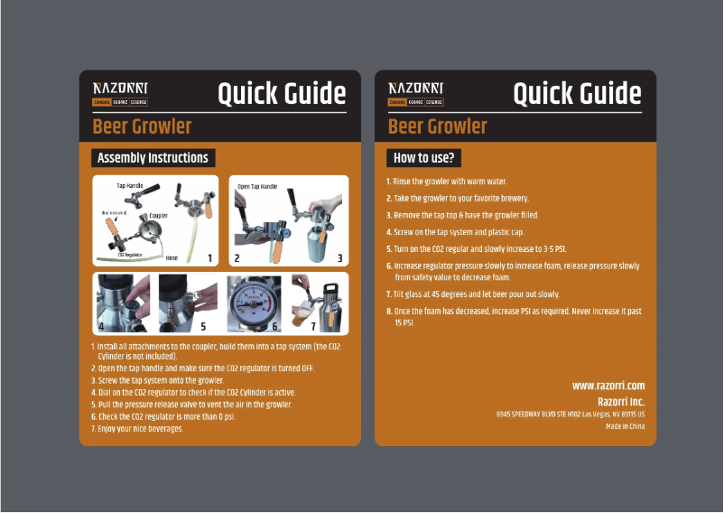 Page 1 de la notice Manuel utilisateur Razorri CG64OZ