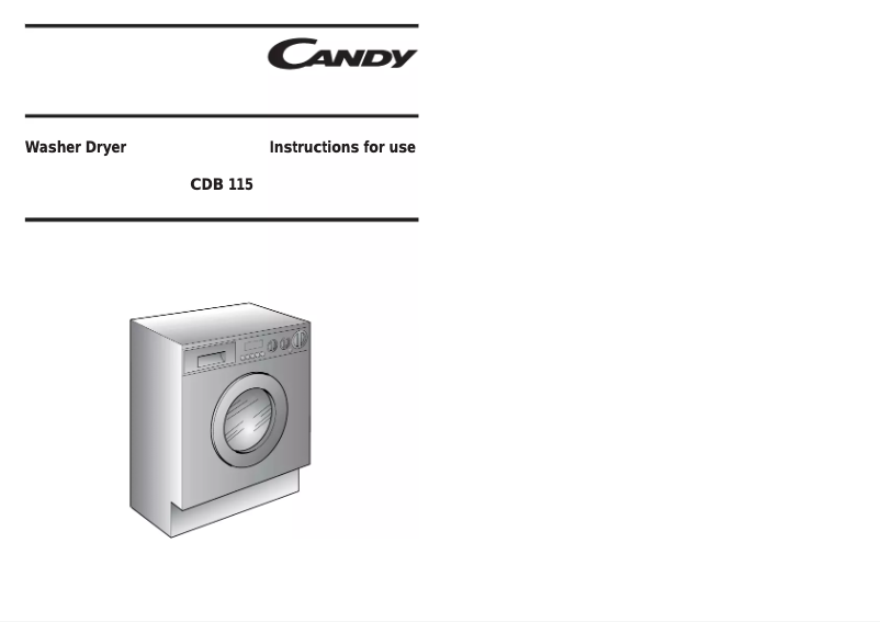 Page n°1 - Manuel utilisateur Candy CDB 115