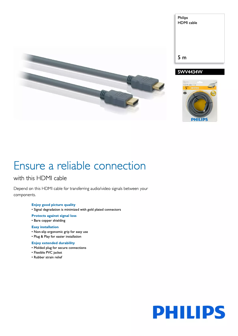 Page 1 de la notice Brochure Philips SWV4434W