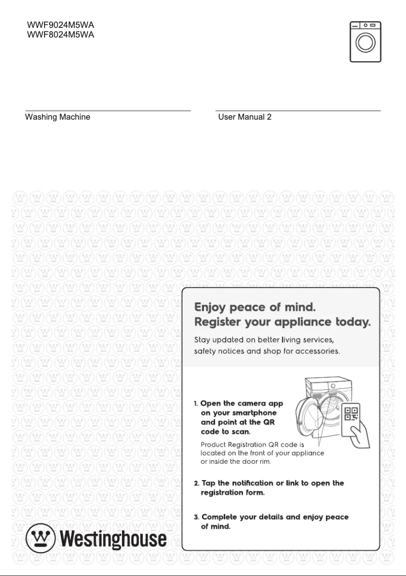 Page 1 de la notice Manuel utilisateur Westinghouse WWF8024M5WA
