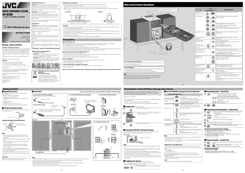Image de la première page du manuel de l'appareil CA-UXG303
