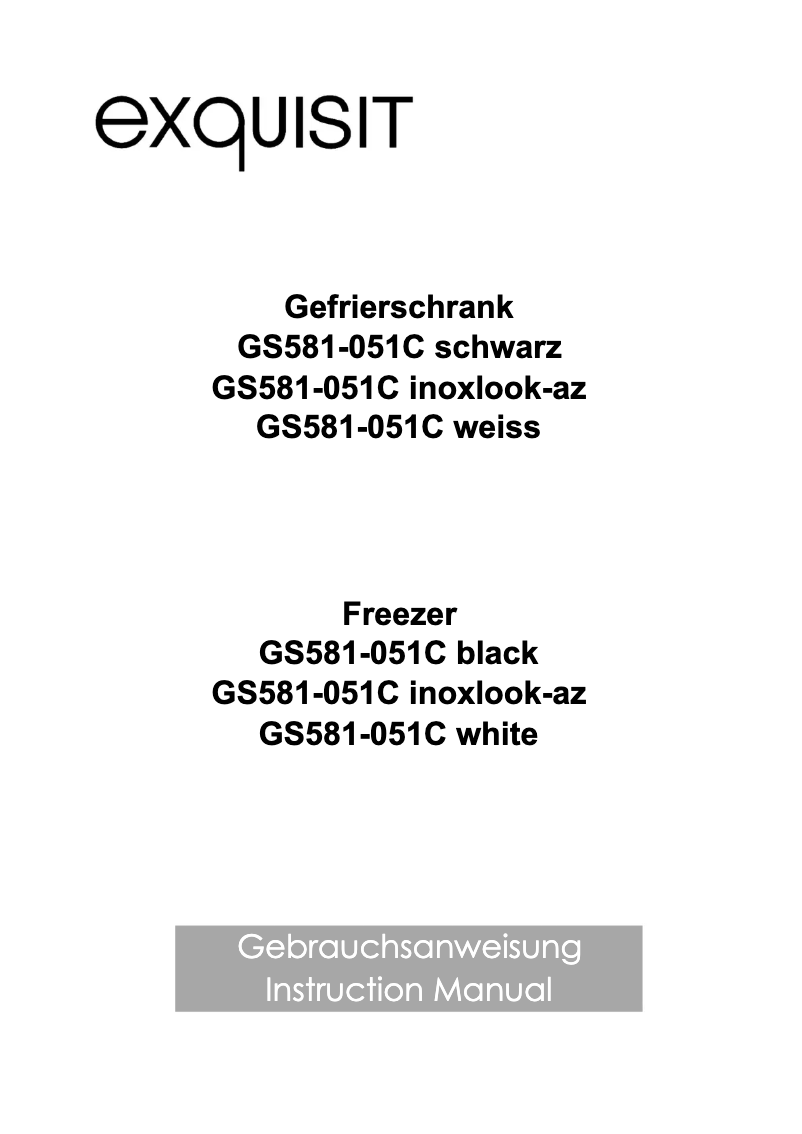Page 1 de la notice Manuel utilisateur Exquisit GS581-051C