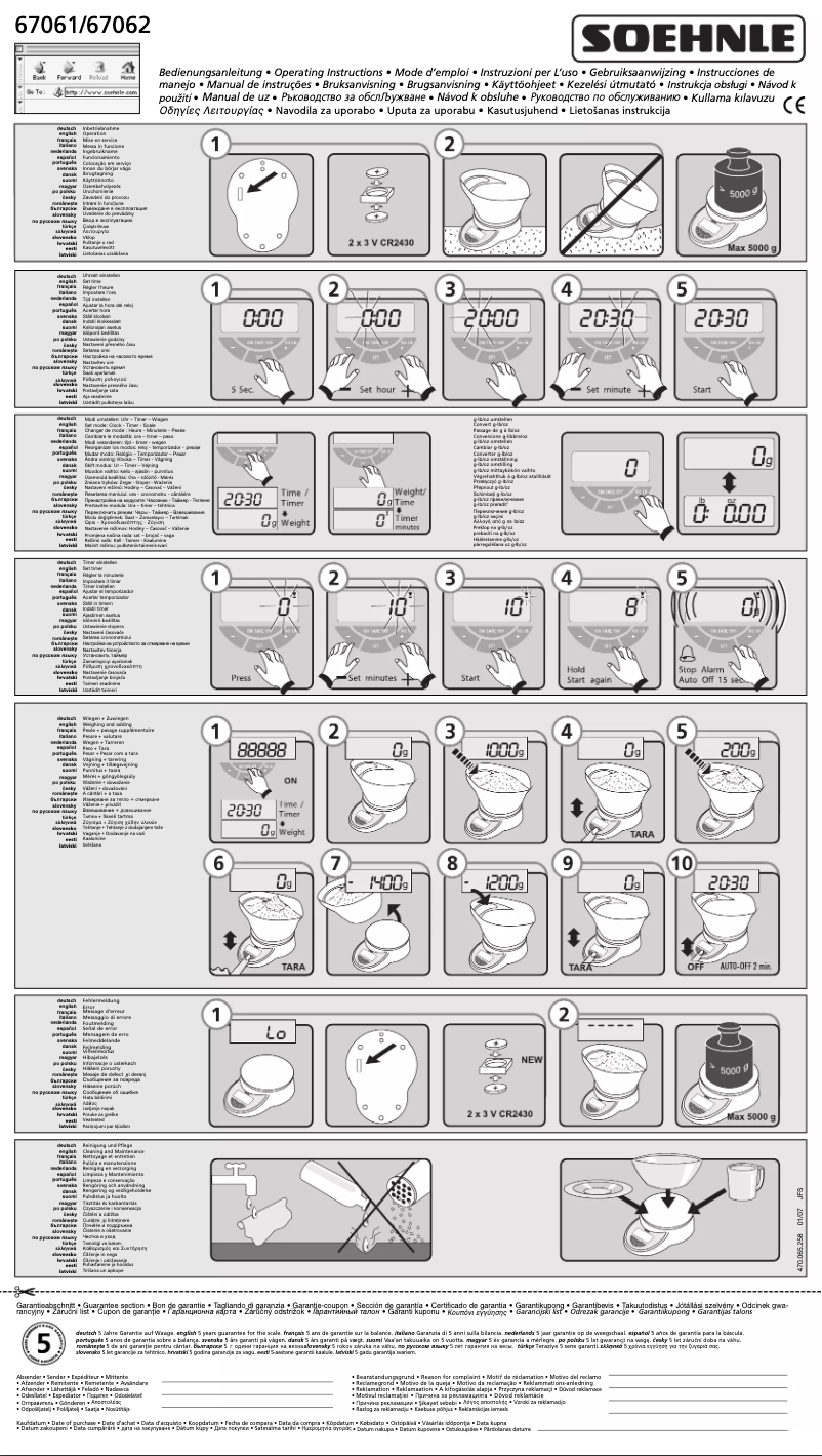 Image de la première page du manuel de l'appareil Presto 67061