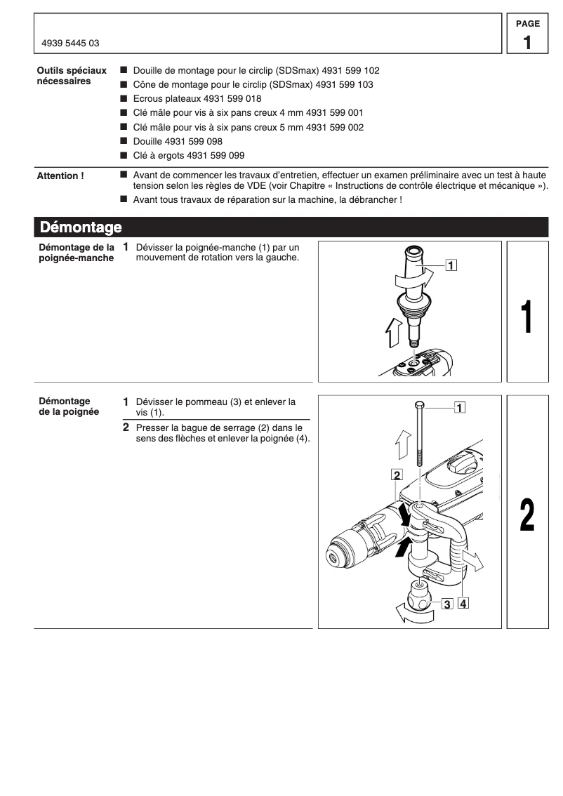 Page 1 de la notice Manuel utilisateur Milwaukee K 950 S