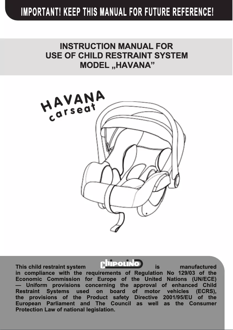 Page n°1 - Manuel utilisateur Chipolino Havana