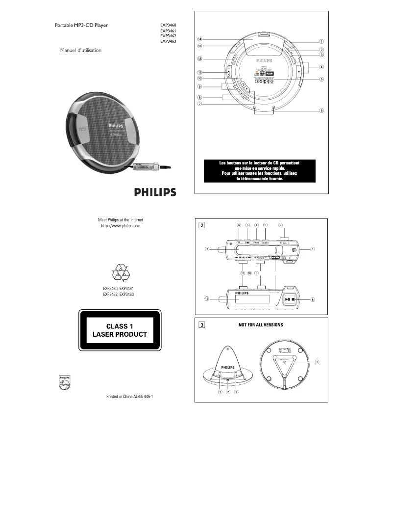 Page n°1 - Manuel utilisateur Philips EXP3461