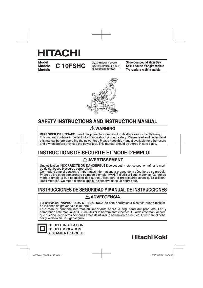 Page n°1 - Manuel utilisateur Metabo C10FSHC