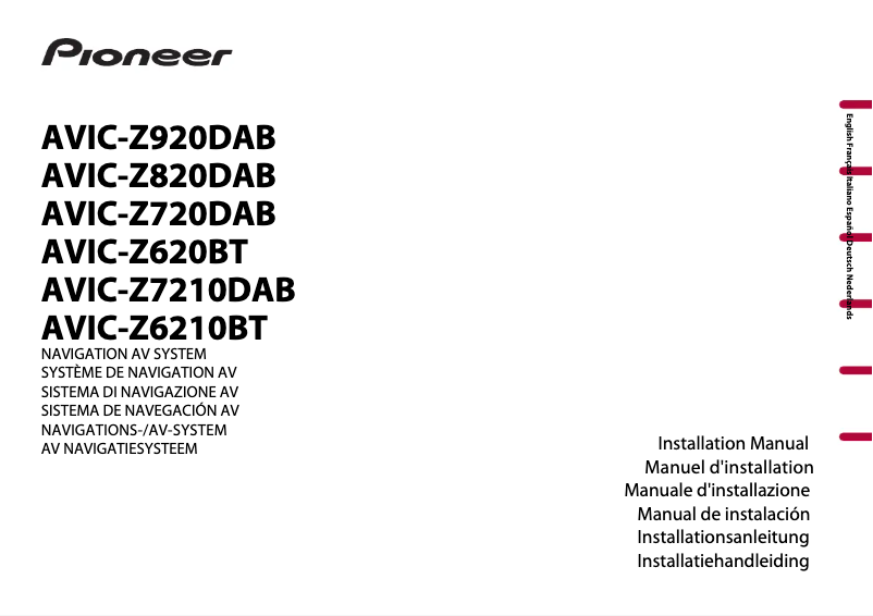 Image de la première page du manuel de l'appareil AVIC-Z7210DAB
