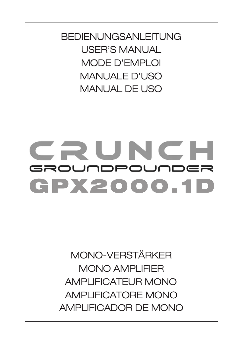 Image de la première page du manuel de l'appareil GPX 2000.1D