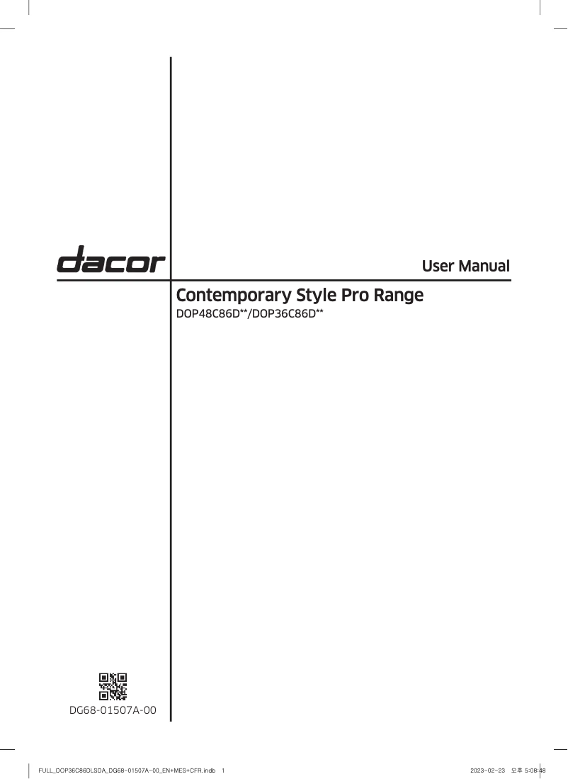 Page n°1 - Manuel utilisateur Dacor DOP36C86DLM