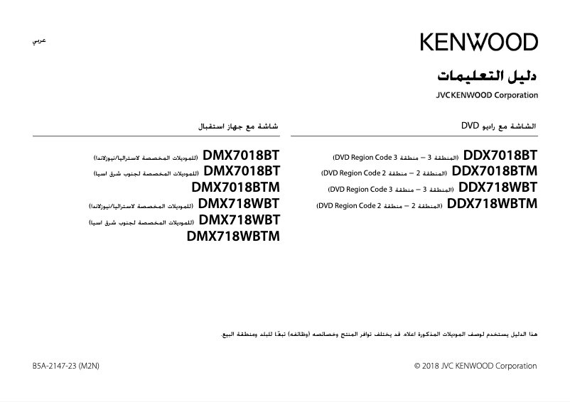 Page 1 de la notice Manuel utilisateur Kenwood DMX718WBT